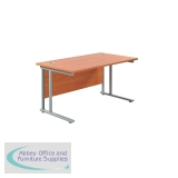 KF806929 - Jemini Rectangular Cantilever Desk 1400x800x730mm Beech/Silver KF806929