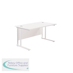Jemini Rectangular Cantilever Desk 1400x800x730mm White/White KF807018