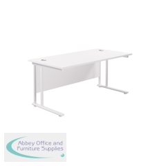 Jemini Rectangular Cantilever Desk 1600x800x730mm White/White KF807131