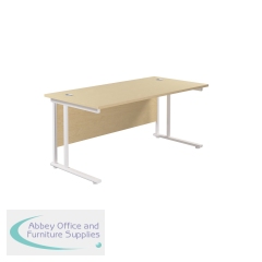 Jemini Rectangular Cantilever Desk 1600x800x730mm Maple/White KF807148