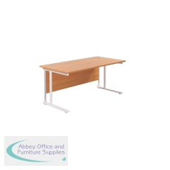 Jemini Rectangular Cantilever Desk 1800x800x730mm Beech/White KF807223