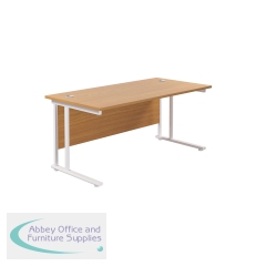 Jemini Rectangular Cantilever Desk 1800x800x730mm Nova Oak/White KF807247