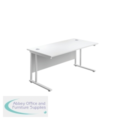 Jemini Rectangular Cantilever Desk 1800x800x730mm White/White KF807254