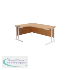 Jemini Radial Left Hand Cantilever Desk 1600x1200x730mm Nova Oak/White KF807667