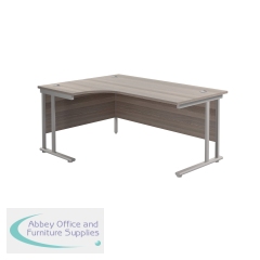 Jemini Radial Left Hand Cantilever Desk 1800x1200x730mm Grey Oak/Silver KF807773