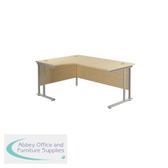 Jemini Radial Left Hand Cantilever Desk 1800x1200x730mm Maple/Silver KF807803