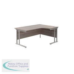 Jemini Radial Right Hand Cantilever Desk 1800x1200x730mm Grey Oak/Silver KF807834
