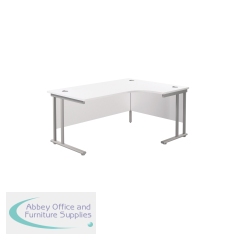 Jemini Radial Right Hand Cantilever Desk 1800x1200x730mm White/Silver KF807858
