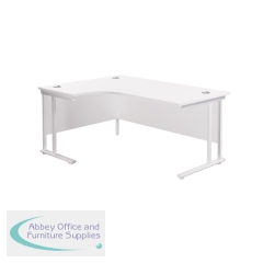 Jemini Radial Left Hand Cantilever Desk 1800x1200x730mm White/White KF807919