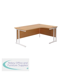 Jemini Radial Right Hand Cantilever Desk 1800x1200x730mm Nova Oak/White KF807964