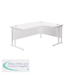 Jemini Radial Right Hand Cantilever Desk 1800x1200x730mm White/White KF807971