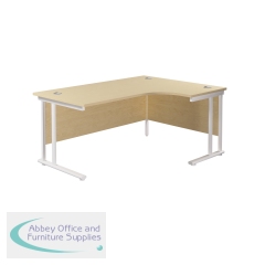 Jemini Radial Right Hand Cantilever Desk 1800x1200x730mm Maple/White KF807988