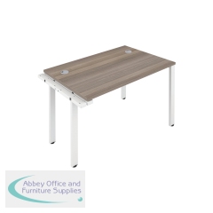 Jemini 1 Person Extension Bench Desk 1200x800x730mm Grey Oak/White KF808558