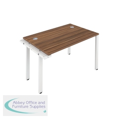 Jemini 1 Person Extension Bench Desk 1200x800x730mm Dark Walnut/White KF808596