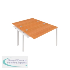 Jemini 2 Person Extension Bench Desk 1200x1600x730mm Beech/White KF808602