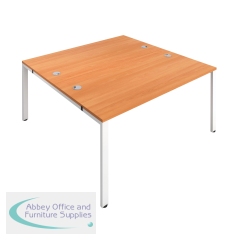 Jemini 2 Person Bench Desk 1200x1600x730mm Beech/White KF808664