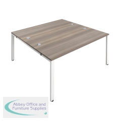 Jemini 2 Person Bench Desk 1200x1600x730mm Grey Oak/White KF808671