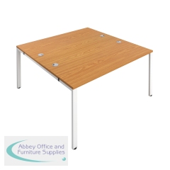 Jemini 2 Person Bench Desk 1200x1600x730mm Nova Oak/White KF808688