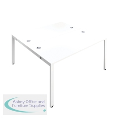 Jemini 2 Person Bench Desk 1200x1600x730mm White/White KF808695