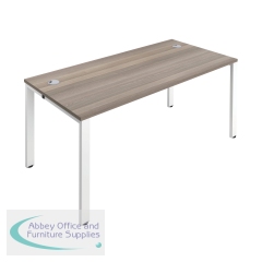 Jemini 1 Person Bench Desk 1400x800x730mm Grey Oak/White KF808855