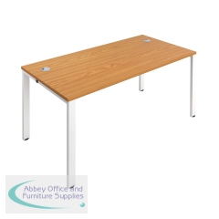 Jemini 1 Person Bench Desk 1400x800x730mm Nova Oak/White KF808862