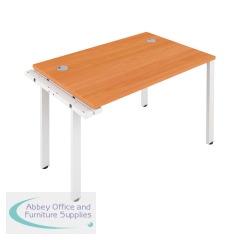 Jemini 1 Person Extension Bench Desk 1400x800x730mm Beech/White KF808909