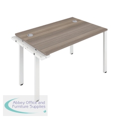 Jemini 1 Person Extension Bench Desk 1400x800x730mm Grey Oak/White KF808916