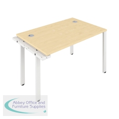 Jemini 1 Person Extension Bench Desk 1400x800x730mm Maple/White KF808947