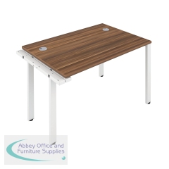 Jemini 1 Person Extension Bench Desk 1400x800x730mm Dark Walnut/White KF808954