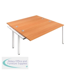 Jemini 2 Person Extension Bench Desk 1400x1600x730mm Beech/White KF808961