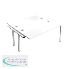 Jemini 2 Person Extension Bench Desk 1400x1600x730mm White/White KF808992