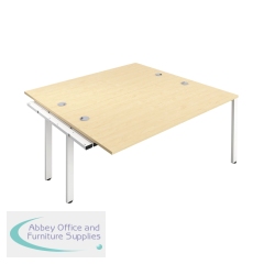 Jemini 2 Person Extension Bench Desk 1400x1600x730mm Maple/White KF809005