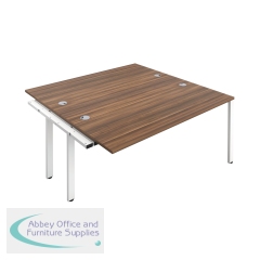 Jemini 2 Person Extension Bench Desk 1400x1600x730mm Dark Walnut/White KF809012