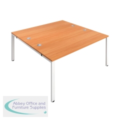 Jemini 2 Person Bench Desk 1400x1600x730mm Beech/White KF809029