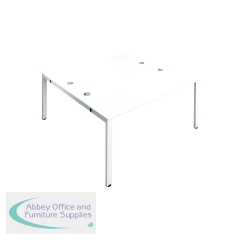 Jemini 2 Person Bench Desk 1400x1600x730mm White/White KF809050