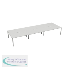Jemini 6 Person Bench Desk 4200x1600x730mm White/White KF809173