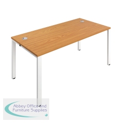 Jemini 1 Person Bench Desk 1600x800x730mm Nova Oak/White KF809227