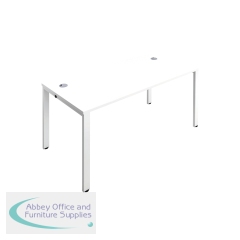 Jemini 1 Person Bench Desk 1600x800x730mm White/White KF809234