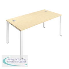 Jemini 1 Person Bench Desk 1600x800x730mm Maple/White KF809241