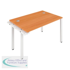 Jemini 1 Person Extension Bench Desk 1600x800x730mm Beech/White KF809265