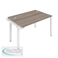 Jemini 1 Person Extension Bench Desk 1600x800x730mm Grey Oak/White KF809272