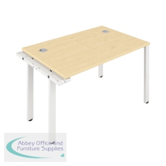 Jemini 1 Person Extension Bench Desk 1600x800x730mm Maple/White KF809302