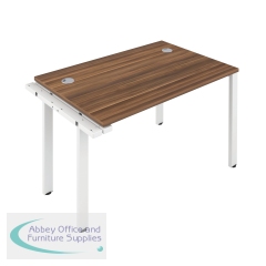 Jemini 1 Person Extension Bench Desk 1600x800x730mm Dark Walnut/White KF809319