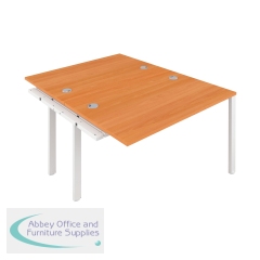 Jemini 2 Person Extension Bench Desk 1600x1600x730mm Beech/White KF809326