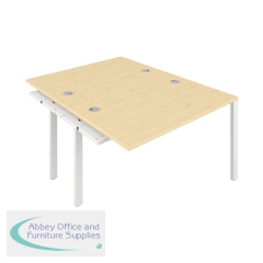 Jemini 2 Person Extension Bench Desk 1600x1600x730mm Maple/White KF809364
