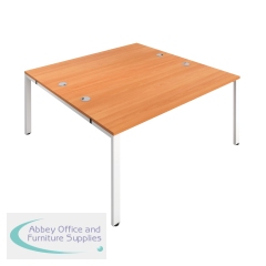 Jemini 2 Person Bench Desk 3200x1600x730mm Beech/White KF809388