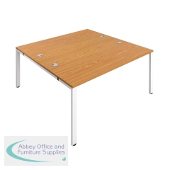 Jemini 2 Person Bench Desk 3200x1600x730mm Nova Oak/White KF809401