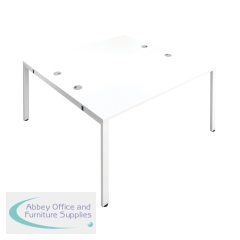 Jemini 2 Person Bench Desk 3200x1600x730mm White/White KF809418