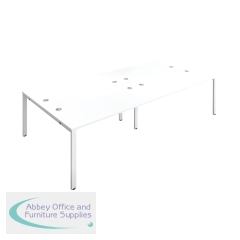 Jemini 4 Person Bench Desk 3200x1600x730mm White/White KF809470