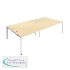 Jemini 4 Person Bench Desk 3200x1600x730mm Maple/White KF809487